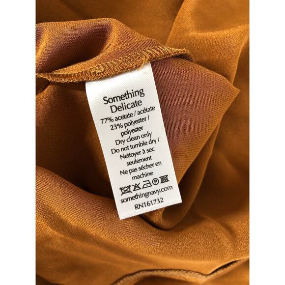 Something Navy  Halter Gown Satin Cutout Maxi Orange M - Picture 16 of 16